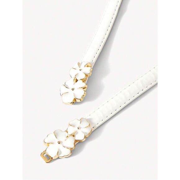 White Floral Accent Belt M1829 main image 4